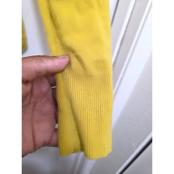 J. Crew Yellow 100% Cashmere Crewneck Sweater Women's Small Long Sleeve Soft Pul - Picture 4 of 9